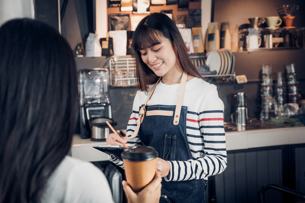 lady with coffee